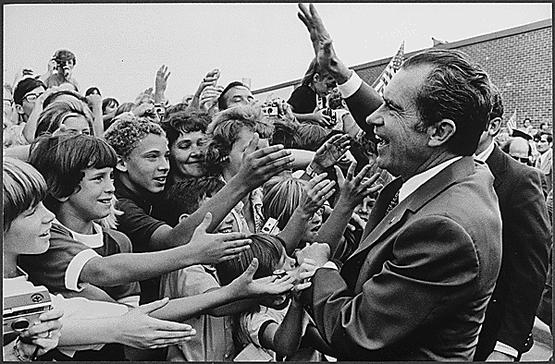 President Nixon Greeted by Dwight D. Eisenhower High School Students in Utica, Michigan. President Nixon Greeted by Dwight D. Eisenhower High School Students in Utica, Michigan.